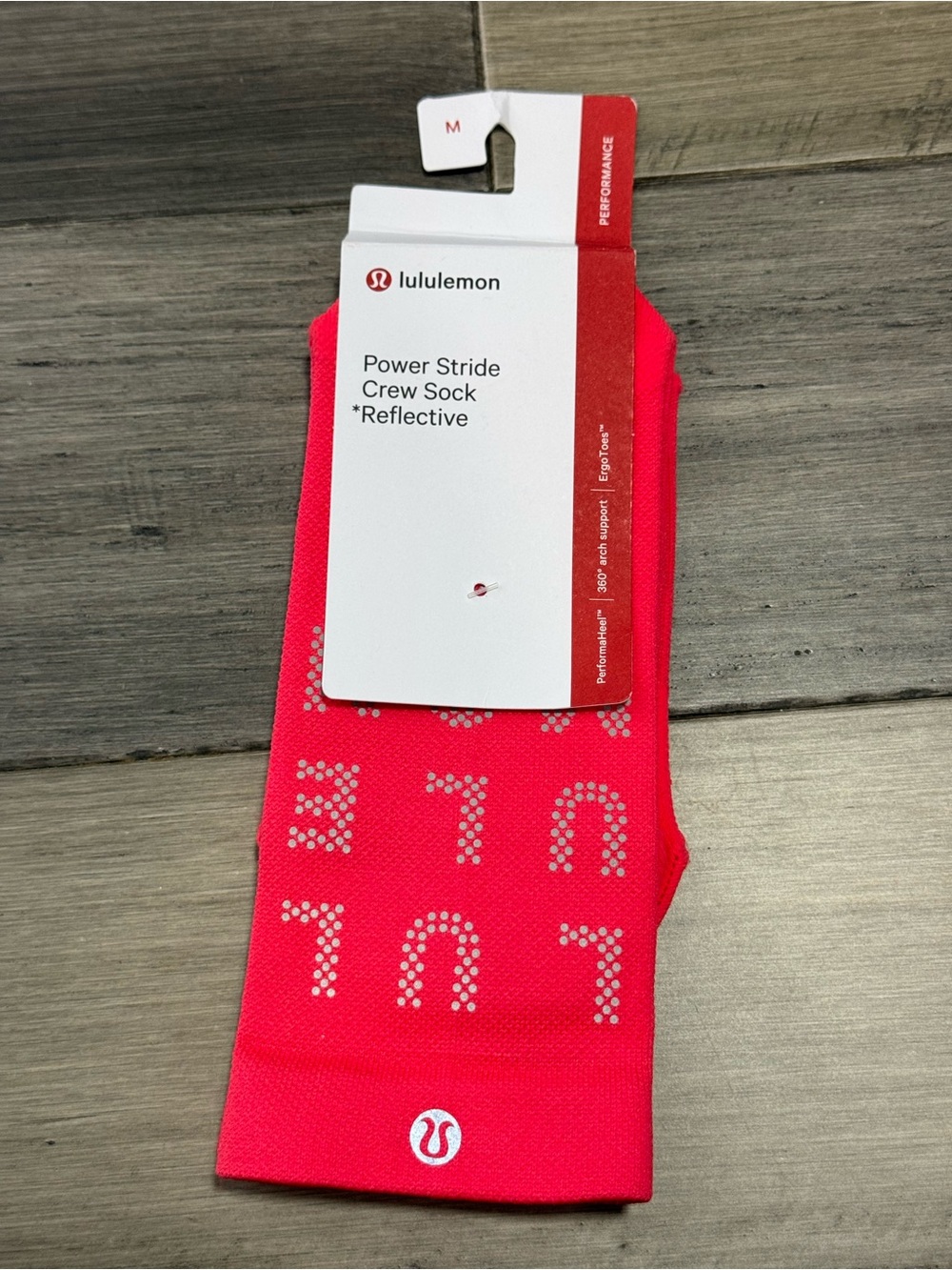 238: Lululemon Reflective Power Stride Socks Flare Women: 6.5-8.5 Medium